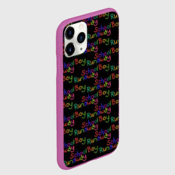 Чехол iPhone 11 Pro матовый Logo - Schoolboy Runaway pattern, цвет: 3D-фиолетовый — фото 2