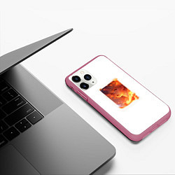 Чехол iPhone 11 Pro матовый Flame girl, цвет: 3D-малиновый — фото 2