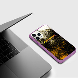 Чехол iPhone 11 Pro матовый Cyberpunk текстура краски, цвет: 3D-фиолетовый — фото 2