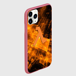 Чехол iPhone 11 Pro матовый Half life abstraction, цвет: 3D-малиновый — фото 2