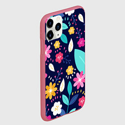 Чехол iPhone 11 Pro матовый Абстракция цветочный фон, цвет: 3D-малиновый — фото 2