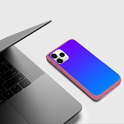Чехол iPhone 11 Pro матовый Фиолетово синий градиент, цвет: 3D-малиновый — фото 2