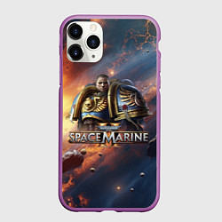 Чехол iPhone 11 Pro матовый Warhammer 40000 space marine 2 Captain Titus, цвет: 3D-фиолетовый