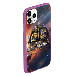 Чехол iPhone 11 Pro матовый Warhammer 40000 space marine 2 Captain Titus, цвет: 3D-фиолетовый — фото 2