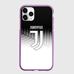 Чехол iPhone 11 Pro матовый Ювентус геометрия, цвет: 3D-фиолетовый
