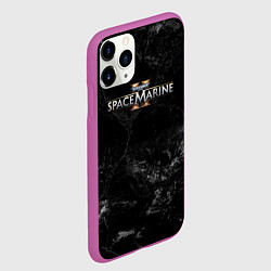 Чехол iPhone 11 Pro матовый Warhammer 40000 space marine 2 black logo, цвет: 3D-фиолетовый — фото 2