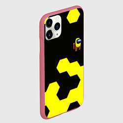 Чехол iPhone 11 Pro матовый Амонг ас текстура броня, цвет: 3D-малиновый — фото 2