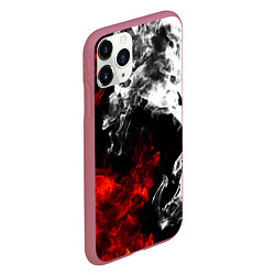 Чехол iPhone 11 Pro матовый Битва дыма и огня, цвет: 3D-малиновый — фото 2