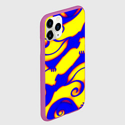 Чехол iPhone 11 Pro матовый Аниме драконы неон, цвет: 3D-фиолетовый — фото 2