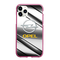 Чехол iPhone 11 Pro матовый Opel стальная геометрия, цвет: 3D-малиновый