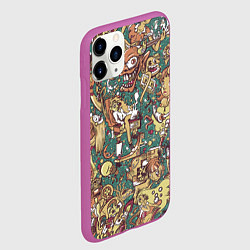 Чехол iPhone 11 Pro матовый Монстры и девушки, цвет: 3D-фиолетовый — фото 2