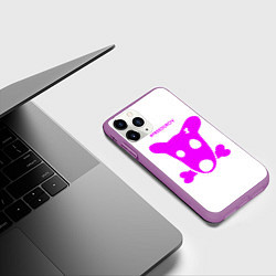 Чехол iPhone 11 Pro матовый Собачка дурова и надпись FREEDUROV, цвет: 3D-фиолетовый — фото 2