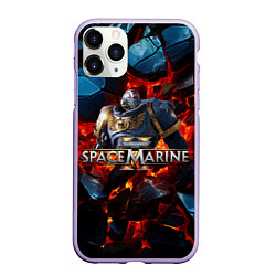 Чехол iPhone 11 Pro матовый Warhammer 40000 space marine 2 ультрамарин в броне