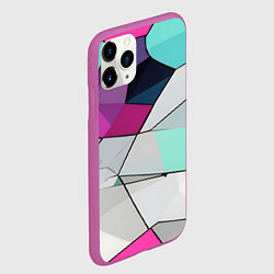 Чехол iPhone 11 Pro матовый Яркая геометрическая абстракция, цвет: 3D-фиолетовый — фото 2