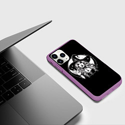 Чехол iPhone 11 Pro матовый Нейросеть - приветствие ведьмы, цвет: 3D-фиолетовый — фото 2
