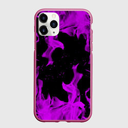 Чехол iPhone 11 Pro матовый Неоновый огонь текстура, цвет: 3D-малиновый