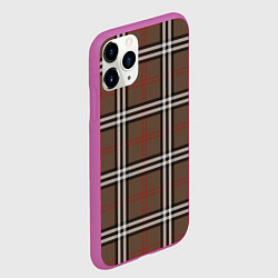 Чехол iPhone 11 Pro матовый Стильная клетка - шотландка, цвет: 3D-фиолетовый — фото 2