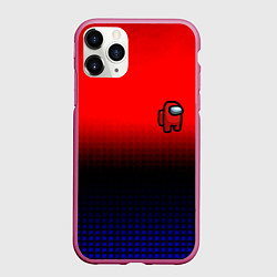 Чехол iPhone 11 Pro матовый Among us geometry gradient, цвет: 3D-малиновый