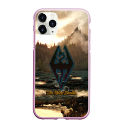 Чехол iPhone 11 Pro матовый Skyrim logo природа, цвет: 3D-розовый