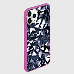 Чехол iPhone 11 Pro матовый Взрыв геометрических треугольников, цвет: 3D-фиолетовый — фото 2