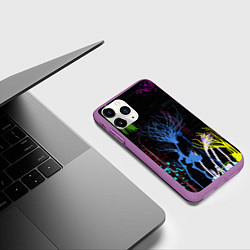 Чехол iPhone 11 Pro матовый Неоновый сюреализм, цвет: 3D-фиолетовый — фото 2