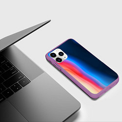 Чехол iPhone 11 Pro матовый Неоновый градиент разводы, цвет: 3D-фиолетовый — фото 2