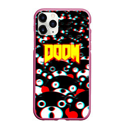 Чехол iPhone 11 Pro матовый Doom anime, цвет: 3D-малиновый