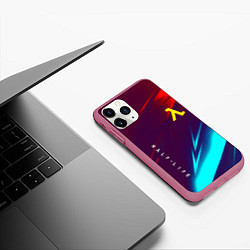 Чехол iPhone 11 Pro матовый Half life stripes neon, цвет: 3D-малиновый — фото 2