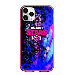 Чехол iPhone 11 Pro матовый Brawl stars neon abstraction