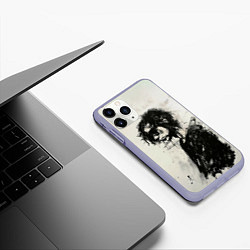 Чехол iPhone 11 Pro матовый Рисунок карандашом, цвет: 3D-светло-сиреневый — фото 2