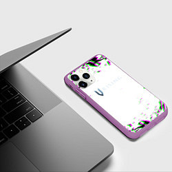 Чехол iPhone 11 Pro матовый Vrising глитч краски, цвет: 3D-фиолетовый — фото 2