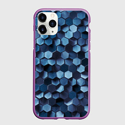 Чехол iPhone 11 Pro матовый Холодные соты, цвет: 3D-фиолетовый