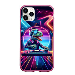 Чехол iPhone 11 Pro матовый Dino DJ - neon glow