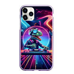 Чехол iPhone 11 Pro матовый Dino DJ - neon glow