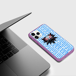 Чехол iPhone 11 Pro матовый Kojima x witcher, цвет: 3D-фиолетовый — фото 2