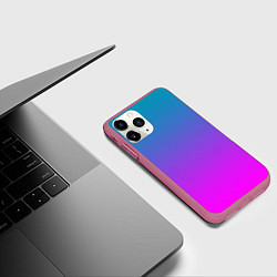 Чехол iPhone 11 Pro матовый Неоновая текстура градиента, цвет: 3D-малиновый — фото 2