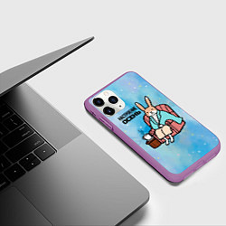 Чехол iPhone 11 Pro матовый Заяц настроение осень, цвет: 3D-фиолетовый — фото 2