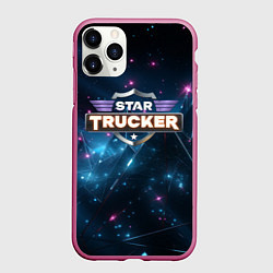 Чехол iPhone 11 Pro матовый Star Trucker logo space, цвет: 3D-малиновый