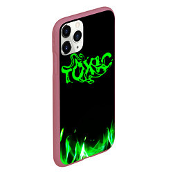 Чехол iPhone 11 Pro матовый Toxic text, цвет: 3D-малиновый — фото 2