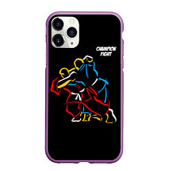 Чехол iPhone 11 Pro матовый Champion fight, цвет: 3D-фиолетовый