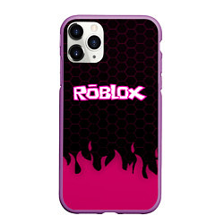 Чехол iPhone 11 Pro матовый Roblox fire pink