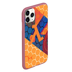 Чехол iPhone 11 Pro матовый Half life hexagon steel, цвет: 3D-малиновый — фото 2