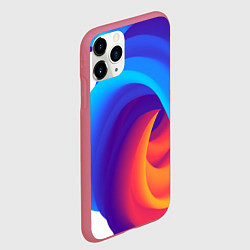 Чехол iPhone 11 Pro матовый Неоновые волны абстракция, цвет: 3D-малиновый — фото 2