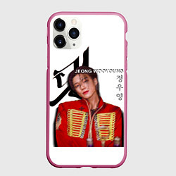 Чехол iPhone 11 Pro матовый Ateez Jeong Wooyoung, цвет: 3D-малиновый