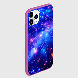 Чехол iPhone 11 Pro матовый Неоновые созвездия космоса, цвет: 3D-фиолетовый — фото 2