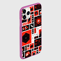 Чехол iPhone 11 Pro матовый Dungeons and dragons pattern, цвет: 3D-фиолетовый — фото 2