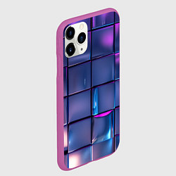 Чехол iPhone 11 Pro матовый Неоновые кубики, цвет: 3D-фиолетовый — фото 2