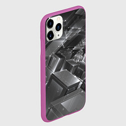 Чехол iPhone 11 Pro матовый Прозрачные кубы, цвет: 3D-фиолетовый — фото 2