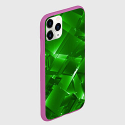 Чехол iPhone 11 Pro матовый Прозрачная изумрудная геометрия, цвет: 3D-фиолетовый — фото 2