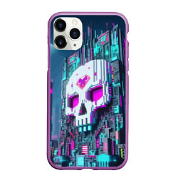 Чехол iPhone 11 Pro матовый Skull Minecraft - ai art fantasy